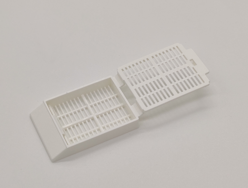 [GEN-GS-1090W] plastic biopsy tissue cassettes with detachable lid 30 angled face large writing area white 